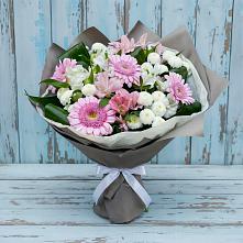 Букет цветов из:  Герберы, Альстромерии и Хризантемы в Стеблево