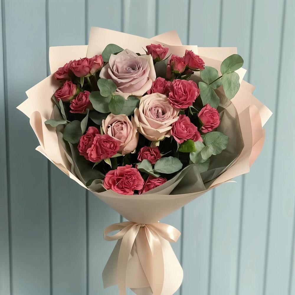 Букет цветов из: Гвоздики и Розы в Стеблево