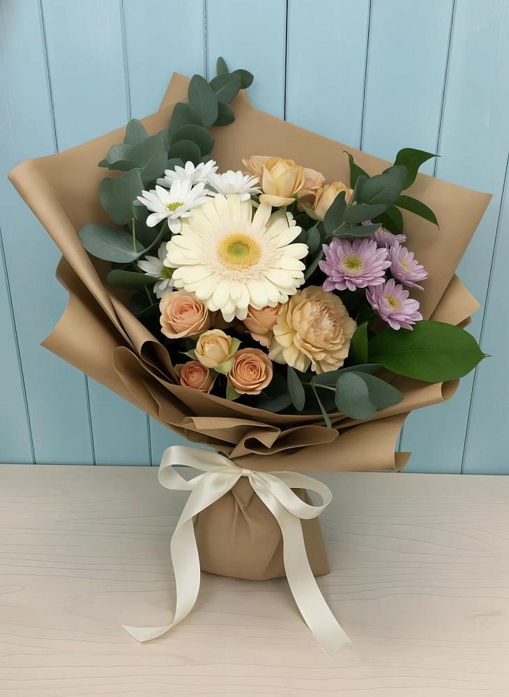 Букет цветов из: Герберы и Хризантемы в Стеблево