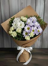 Букет цветов из:  Хризантемы и Розы #REPLACE_PRED# Стеблево