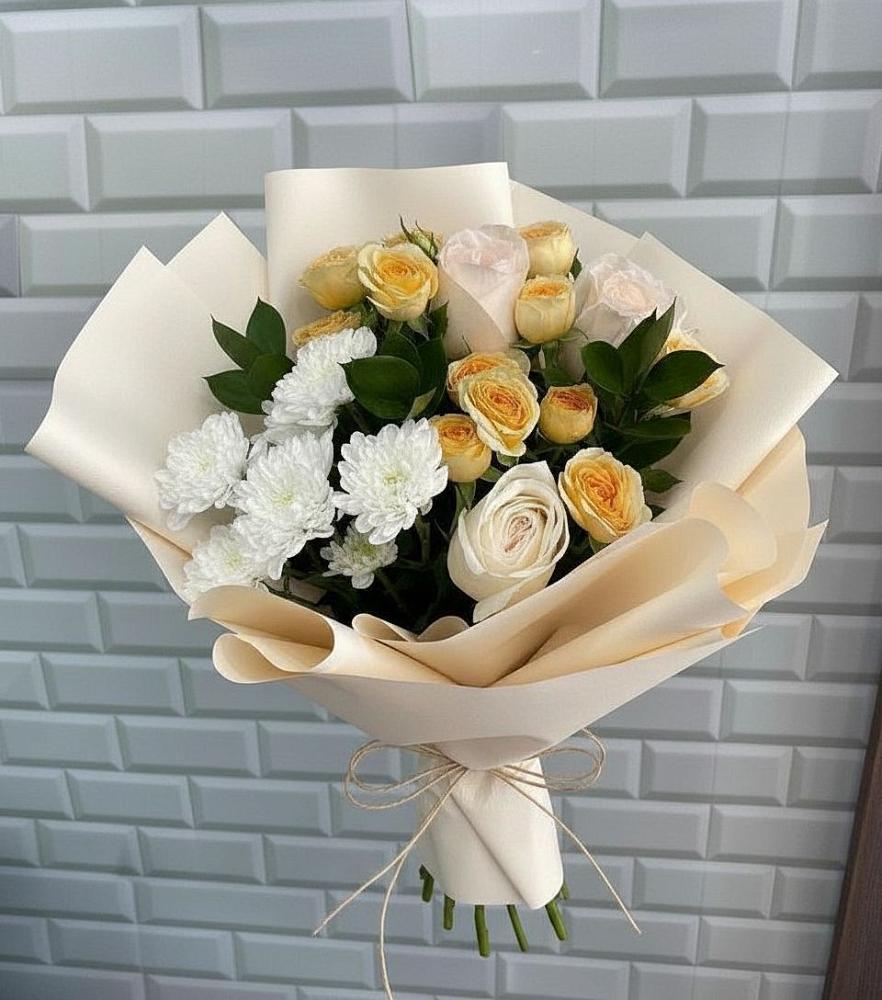 Букет цветов из: Розы и Хризантемы в Стеблево