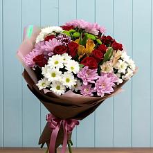 Букет цветов из:  Розы, Хризантемы и Альстромерии в Стеблево