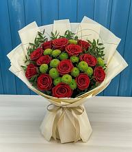 Букет цветов из:  Розы и Хризантемы в Стеблево